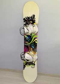 Snowboard z wiązaniami, deska snowboardowa damska, 148 cm