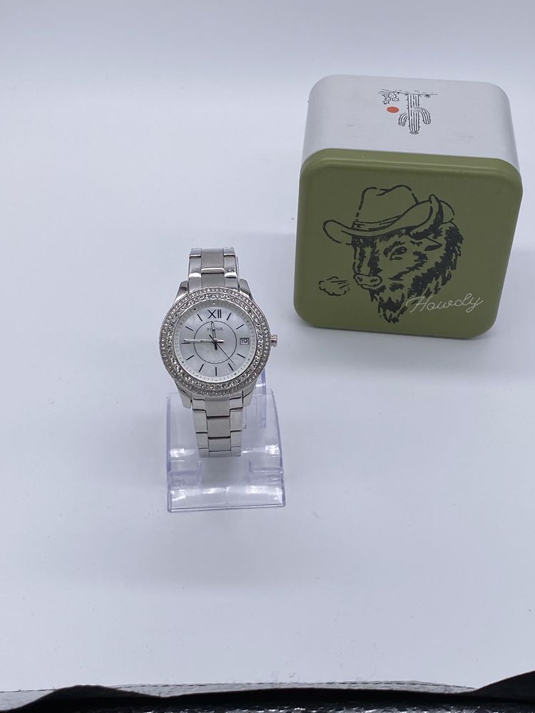 Zegarek damski Fossil Stella ES5130 Srebrny kamienie cyrkonie zdobiony