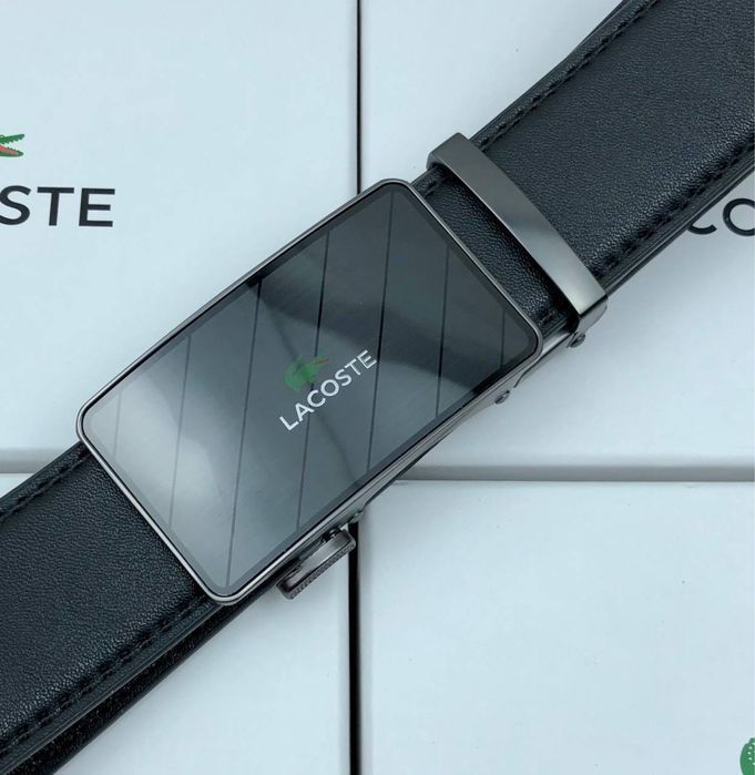Мужской ремень Lacoste с пряжкой автомат купить пояс ремінь чоловічий