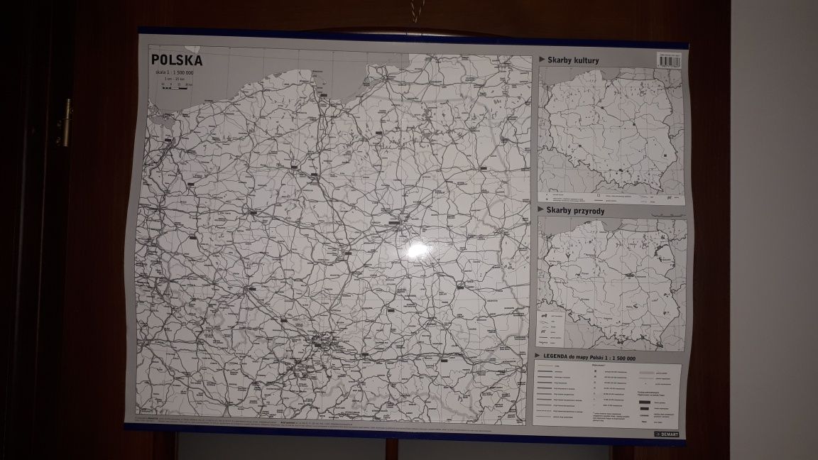 Mapa Polski do powieszenia na ścianę