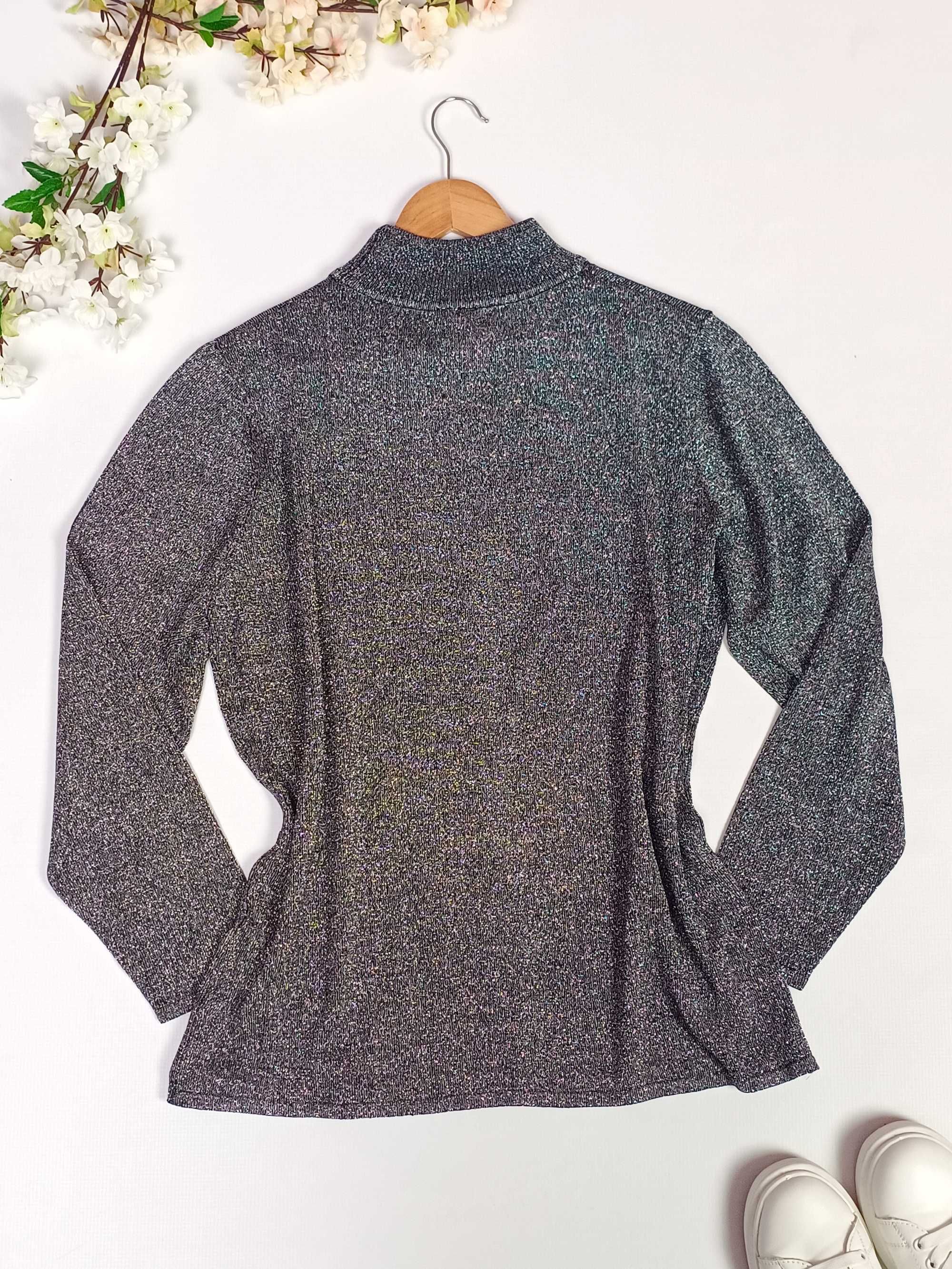Czarna szara bluzka sweter jedwabna damska Studio Pihi 44 XXL 46 3XL