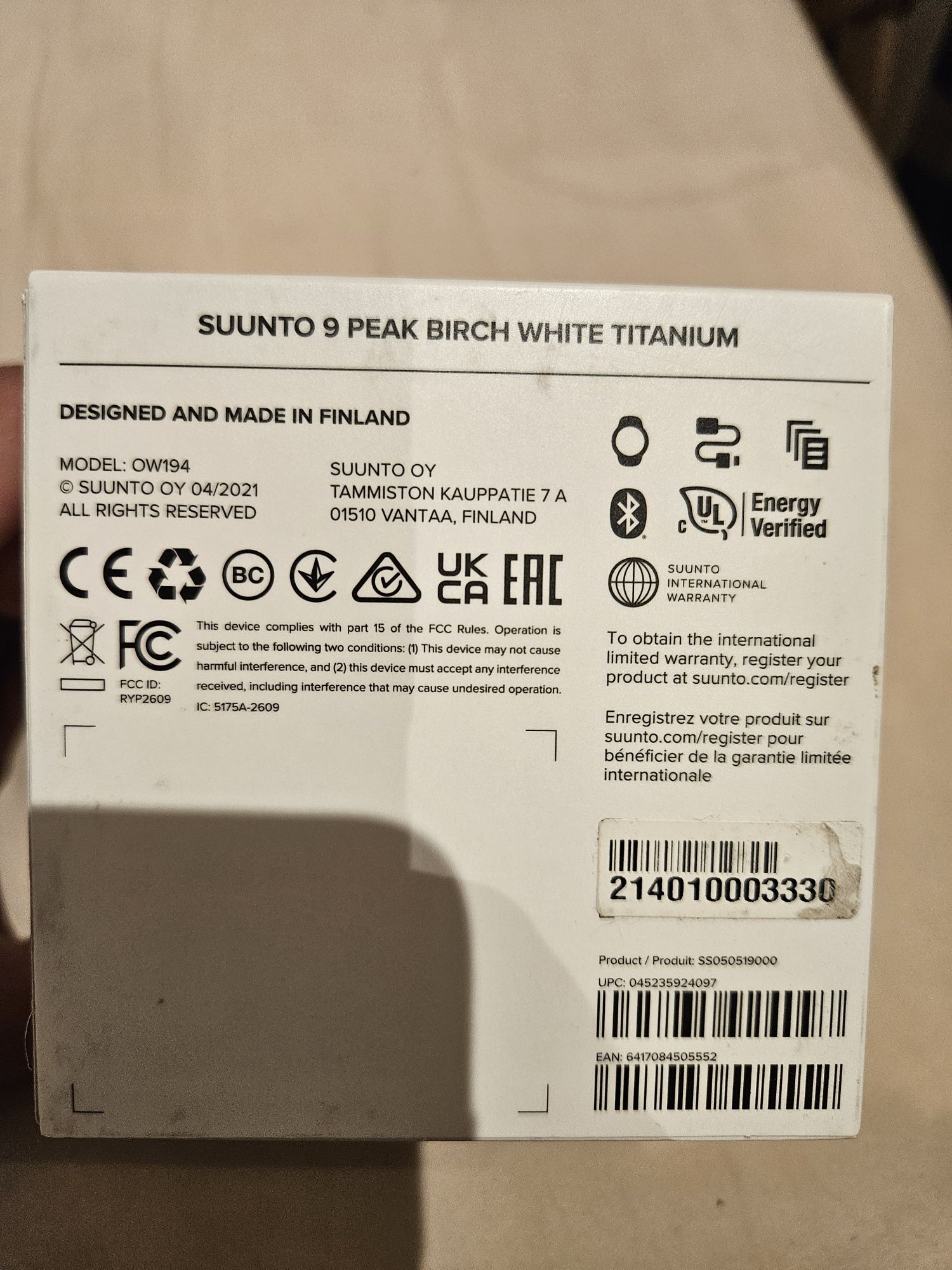 Suunto 9 Peak Birch White Titanium