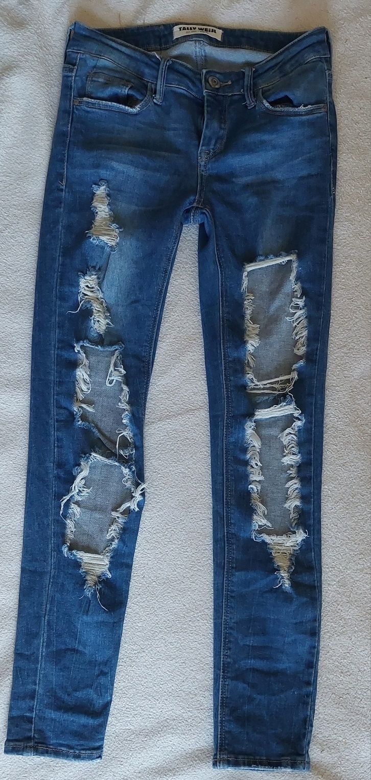 Super spodnie skinny z izdobnymi dziurami kaobieta roz. 34, XS Telly W