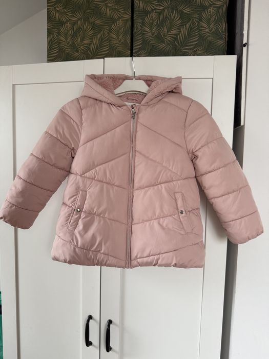 Kurtka zimowa f&f 122 ocieplana dla dziewczynki rozowa puchowa