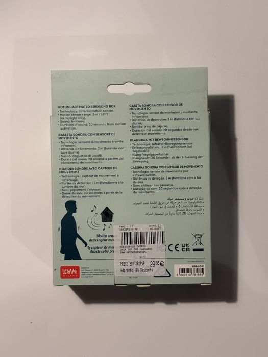 Caixa de Som Pássaros Legami The Sound of Nature