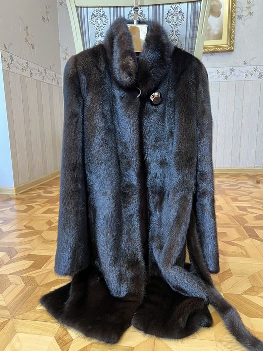 Норкова шуба Греція халат норка mahogany s/m
