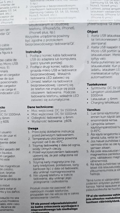 Ładowarka bezprzewodowa indukcyjna niemiecka - nowa