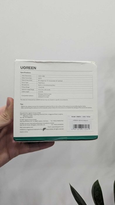 Вебкамера UGREEN CM678 1080P 30FPS з 2 мікрофонами