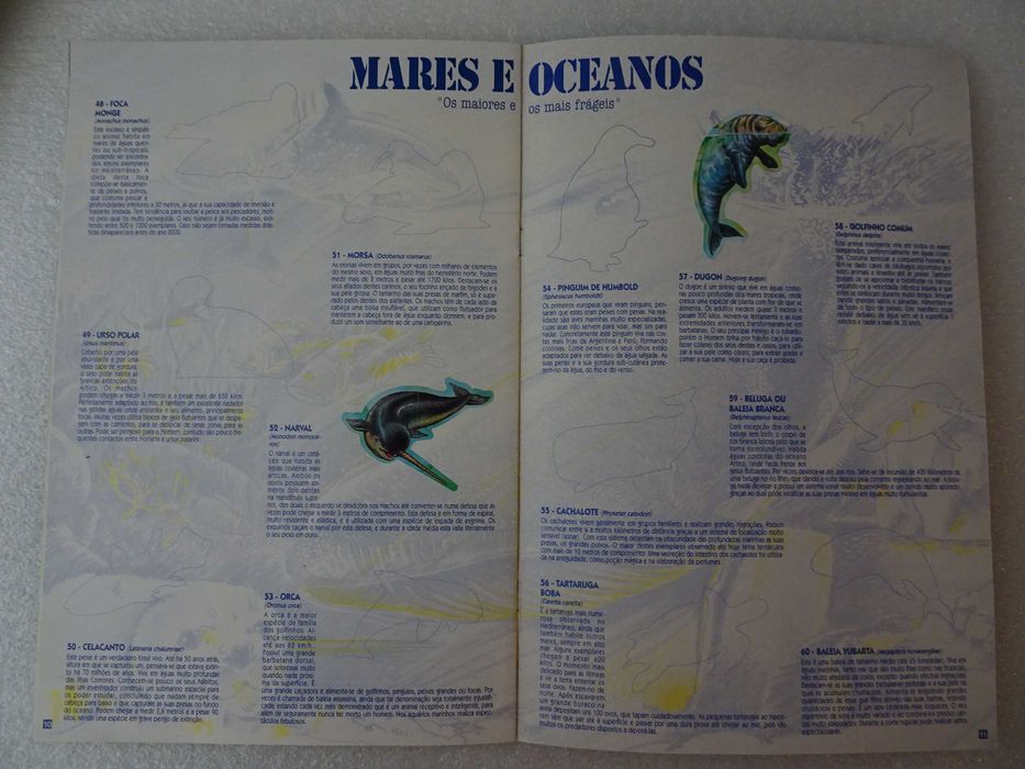 Caderneta de cromos Bollycao - Fauna em Perigo (tem 6 cromos)