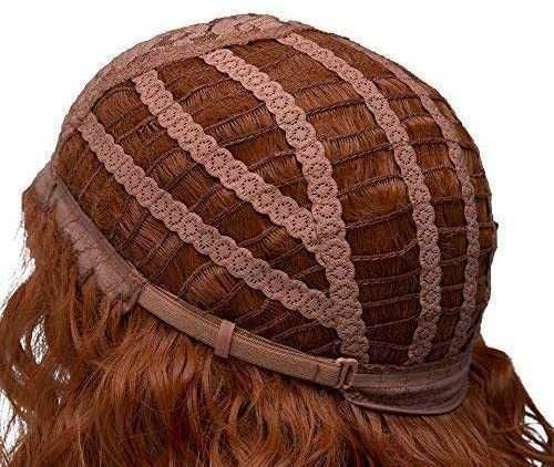 Peruca de Cabelo Comprido Encaracolada Ondulada Completa, Cor Cobre