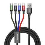 Kabel Baseus 4W1 Usb-C, Lightning, Micro 1.2M Szybkie Ładowanie 3.5A