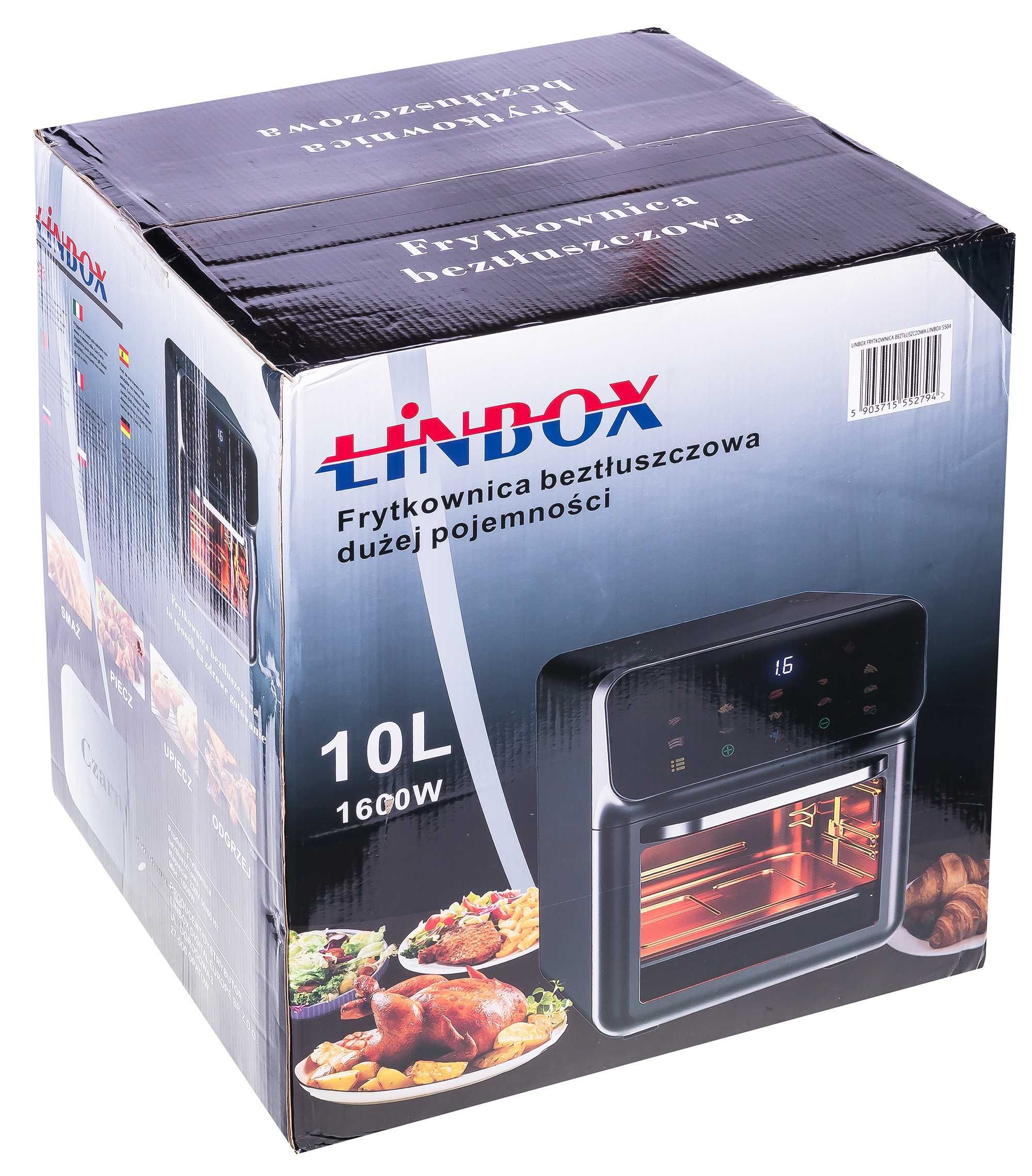Frytkownica 8L/1600W Piekarnik LINBOX Air Fryer INOX