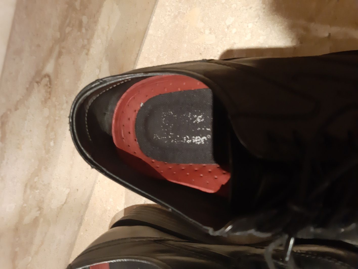 Buty lakierni 43 skóra vintage używane wkładka szerokie czubki boho