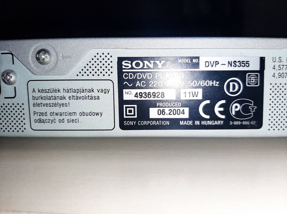 DVD sony dvp-ns355