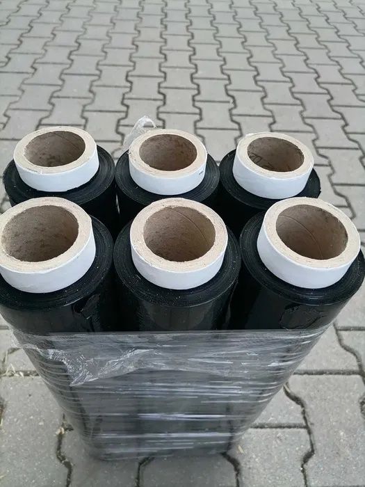 12 rolek folii stretch czarna 2,5 kg