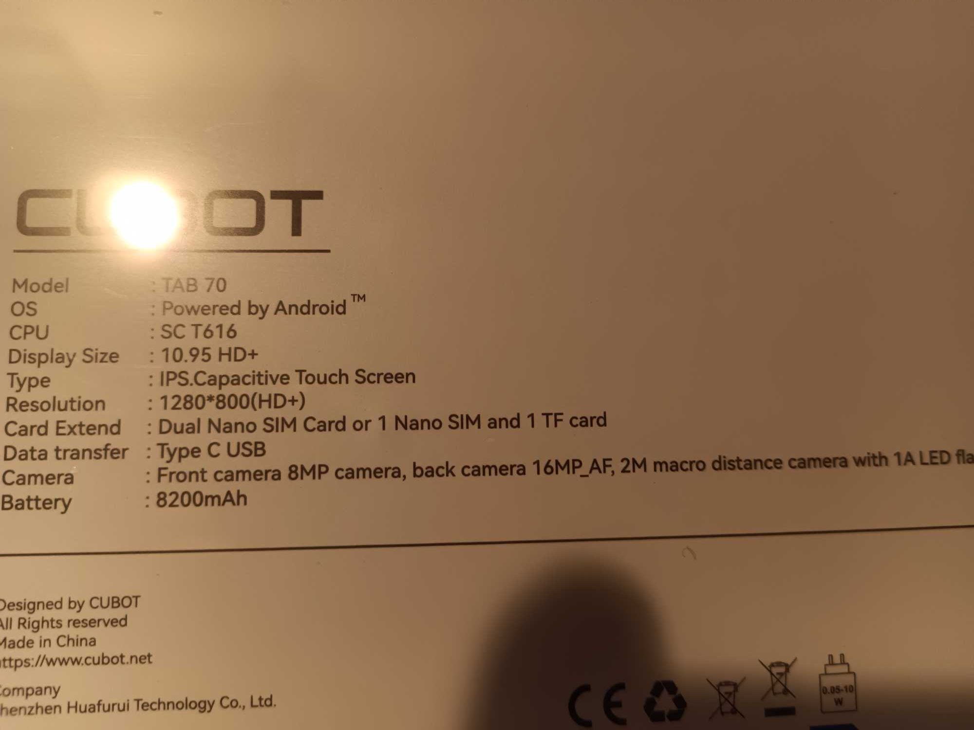 Продам планшет Cubot TAB 70