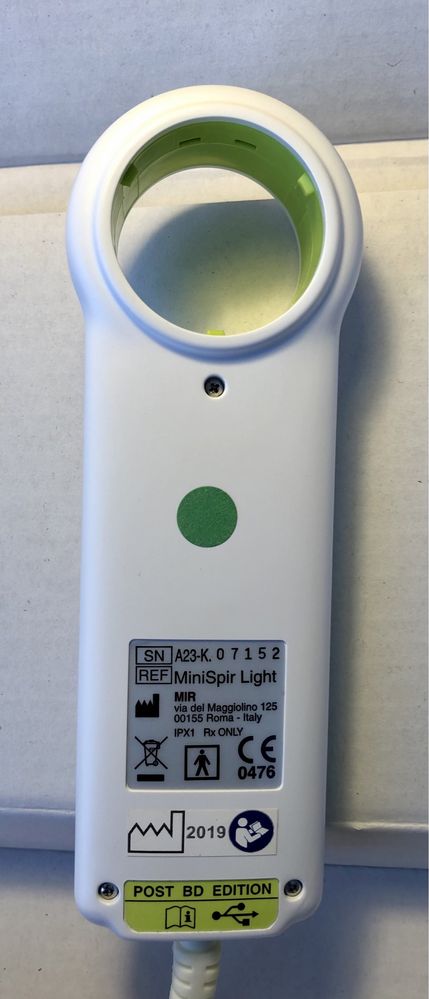 Espirometro Minispir Light com turbinas descartáveis