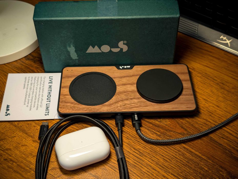 Беспроводная зарядка Mous 2 in 1, с поддержкой Qi2