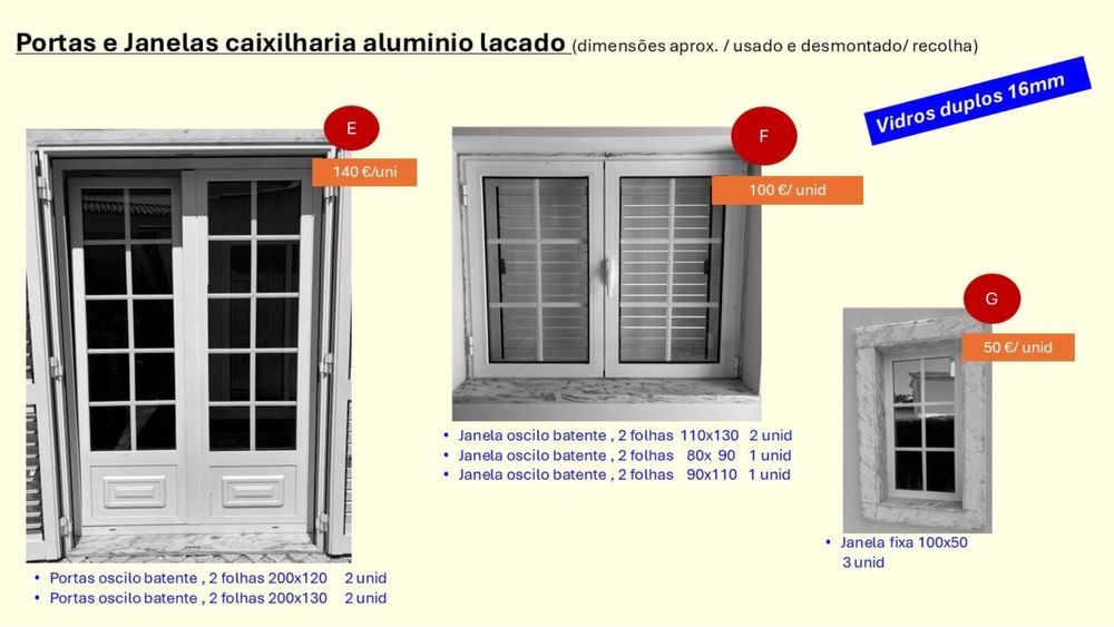 Portas e Janelas caixilharia alumínio lacado