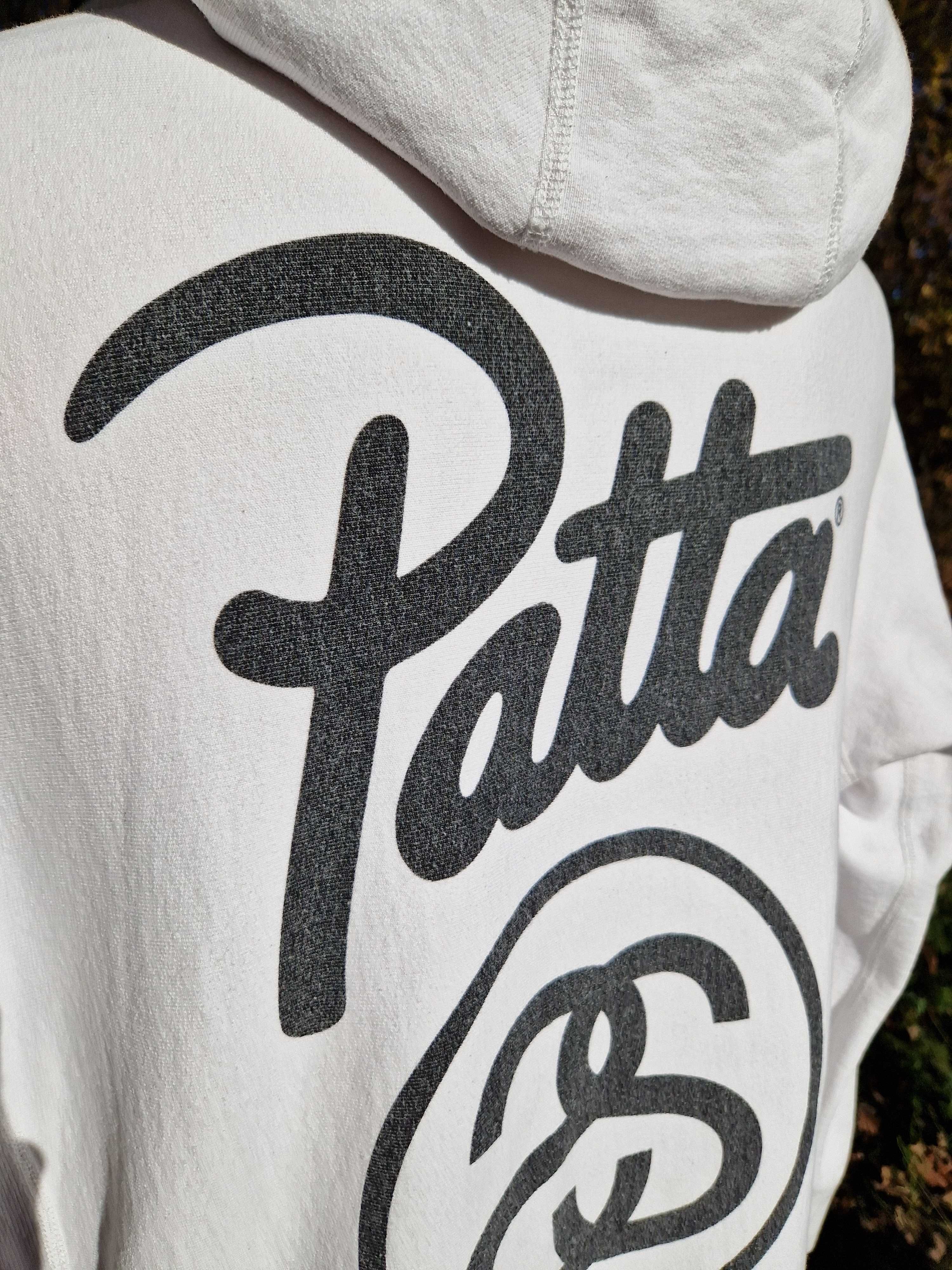 Stüssy x Patta Stussy Patta white hoodie biała bluza z kapturem XL