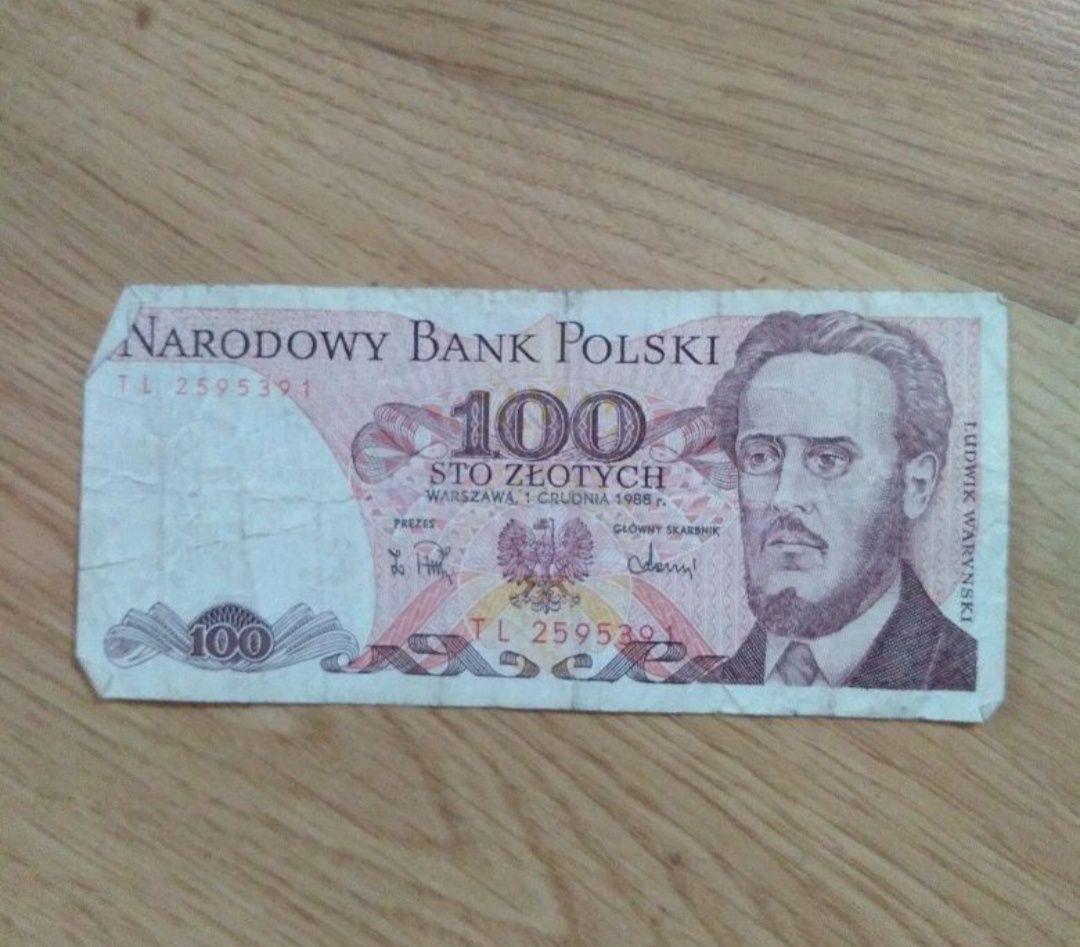 Banknot 100 zł .