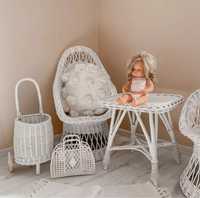 Fotel elegant wiklinowy bialy dla dzieci