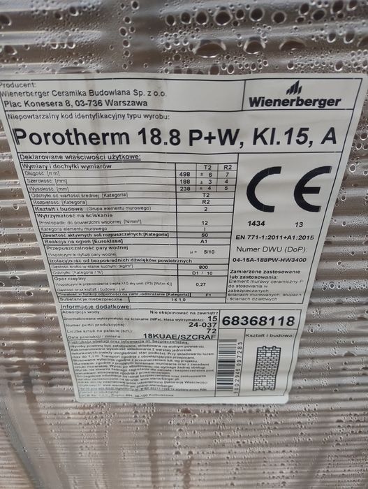 Pustaki porothherm 18.8 P+W Wienerberger
