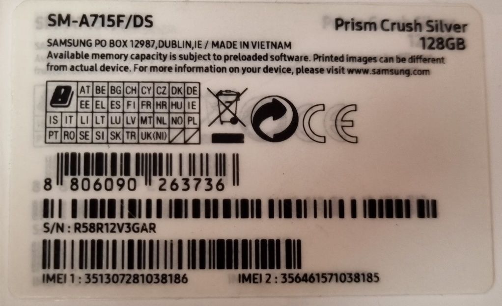 Samsung Galaxy A71 Dual Sim SM-A715F/DS