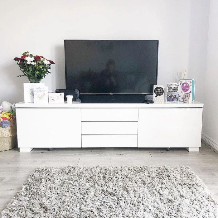 IKEA BESTÅ | Szafka RTV Biała Lakierowana