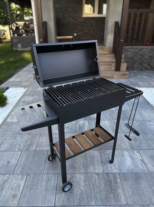 КОМПАКТНИЙ / Мангал з кришкою для барбекю метал 4 мм на 8 шампурів