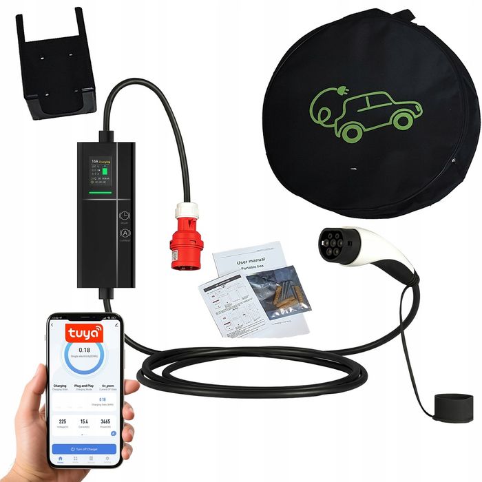 Ładowarka 3F 11kW 16A do samochodu elektrycznego Type2 regulacja wi-fi