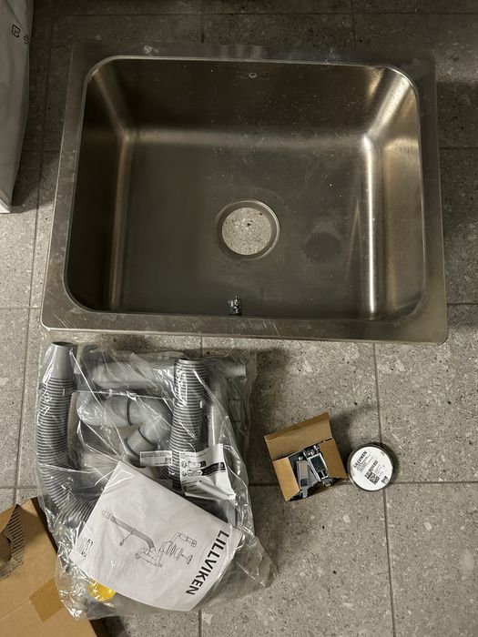 Zlew stal ikea hillesjon + syfon
