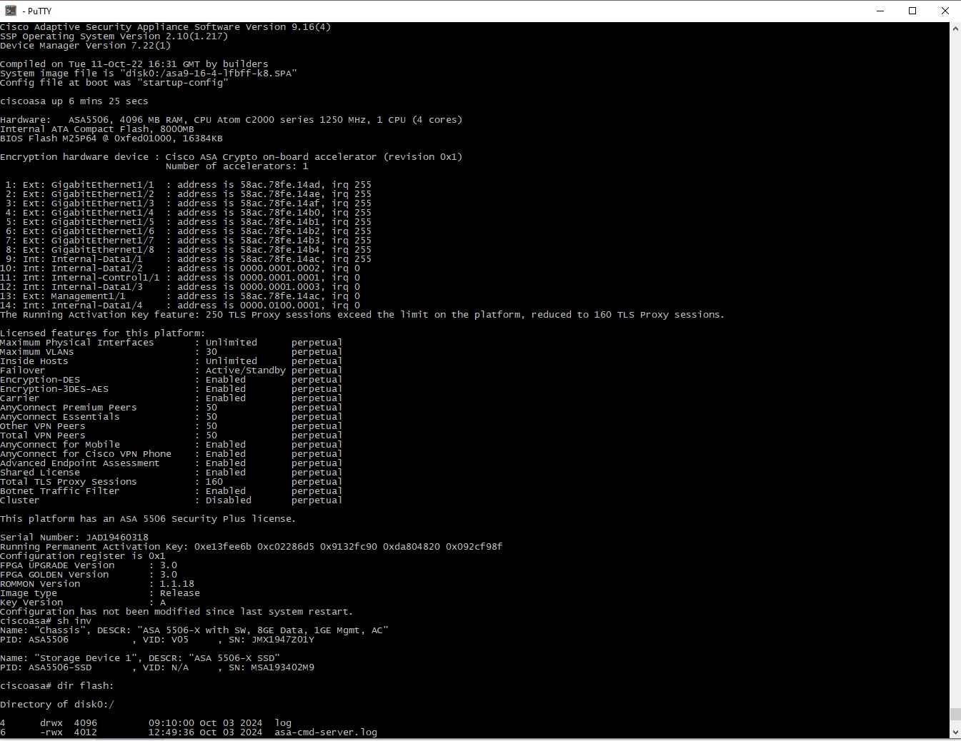 Межсетевой экран/firewall Cisco ASA5506-X (безнал/гарантия)