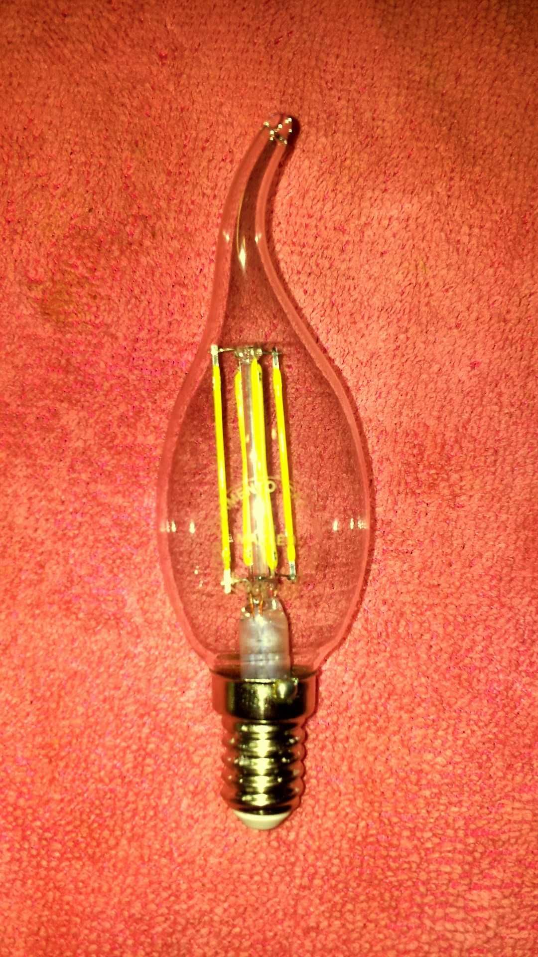 Lampadas Vela Filamento LED Vidro Vintage E14 4W