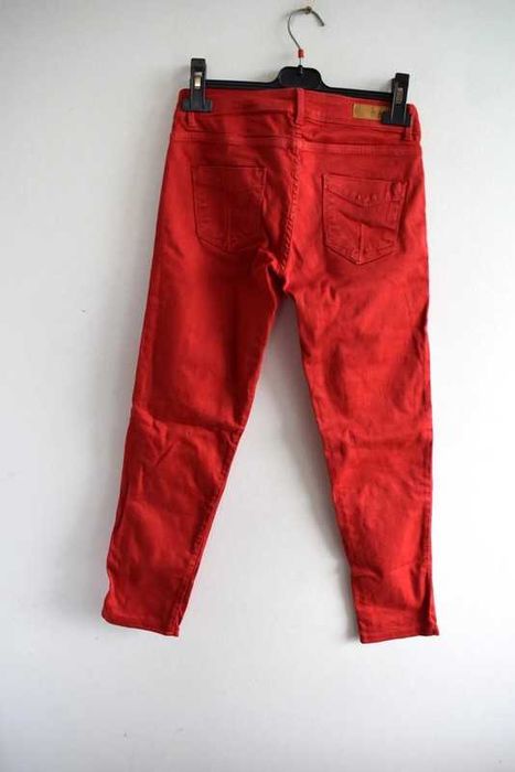 Zara czerwone spodnie rurki dopasowane xs 34 damskie