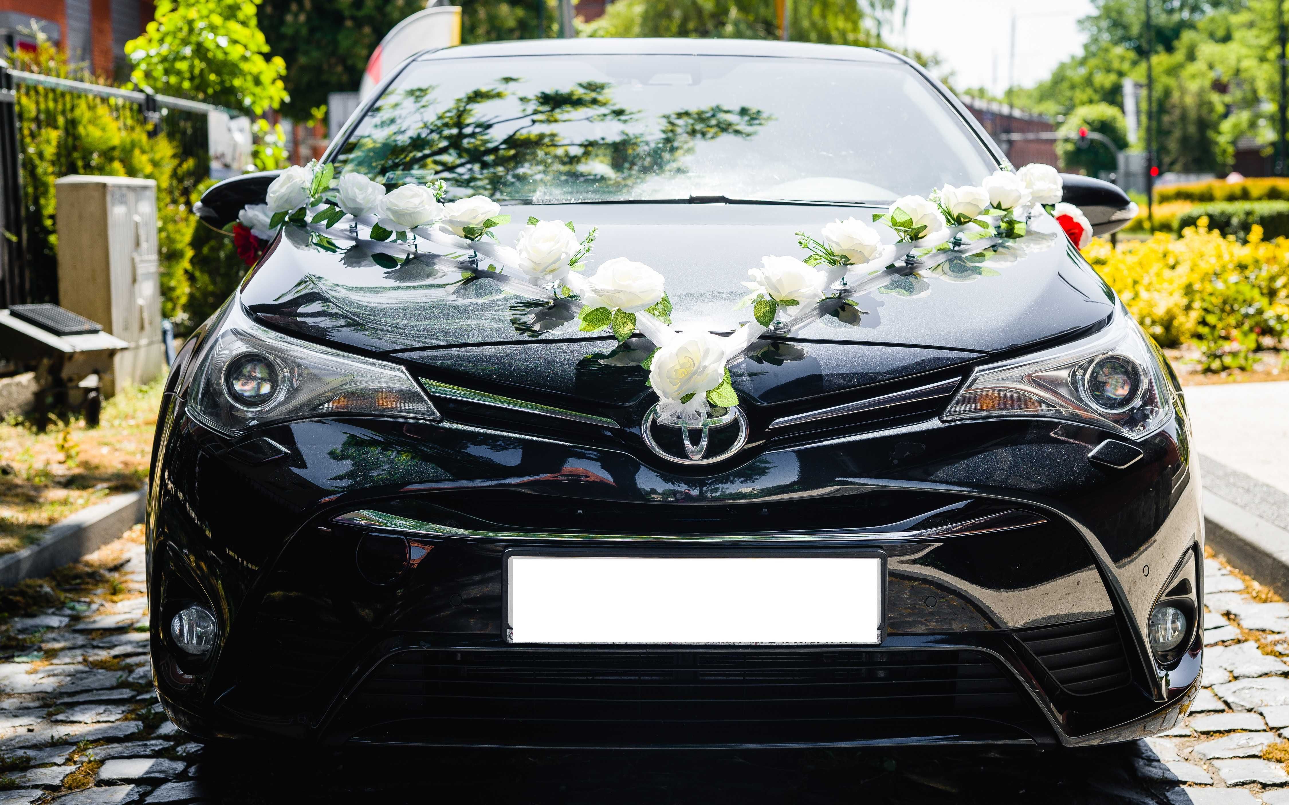 MEGA Zestaw Dekoracja ślubna do samochodu na ślub auto ozdoby