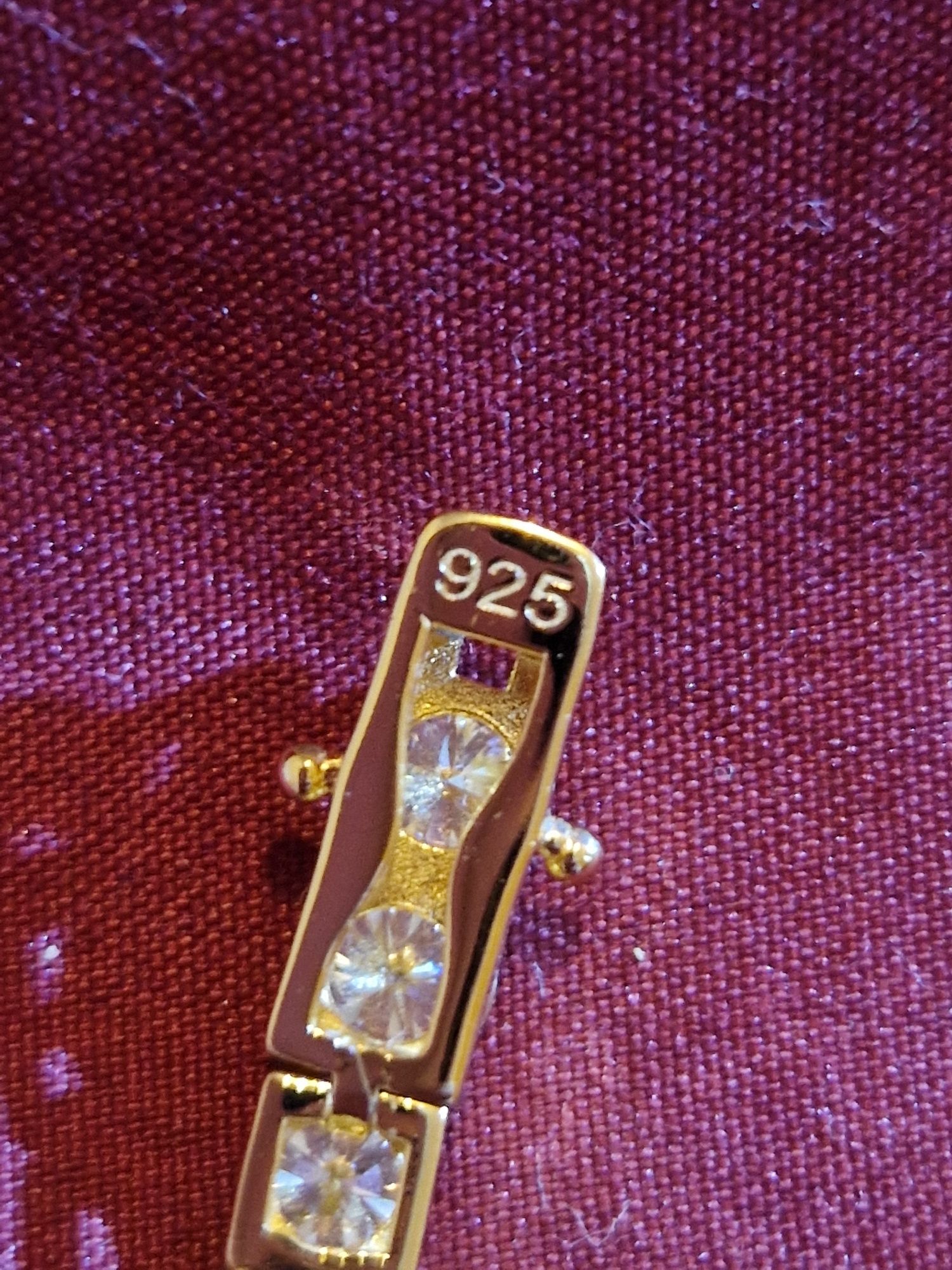 Moissanite Tennis Bracelet Prata 925 Banhado a Ouro