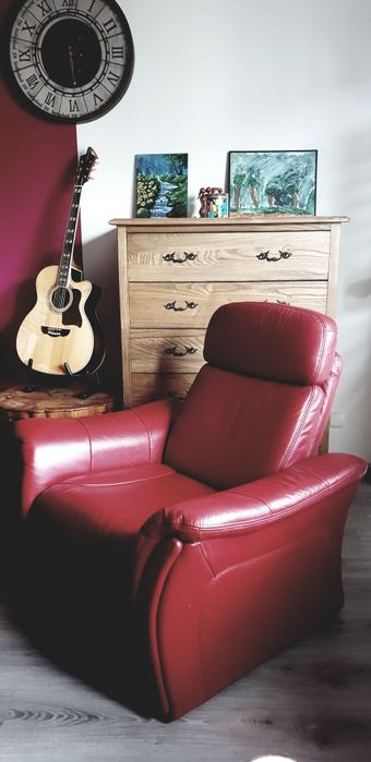 Włoski fotel skórzany Gala Collezione rozkładany wypoczynkowy