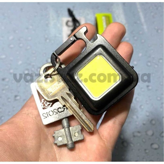 Фонарик 500mAh брелок карабин магнит LED COB мини от USB