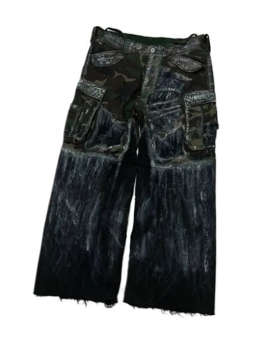 custom baggy painted camo opium archive pants