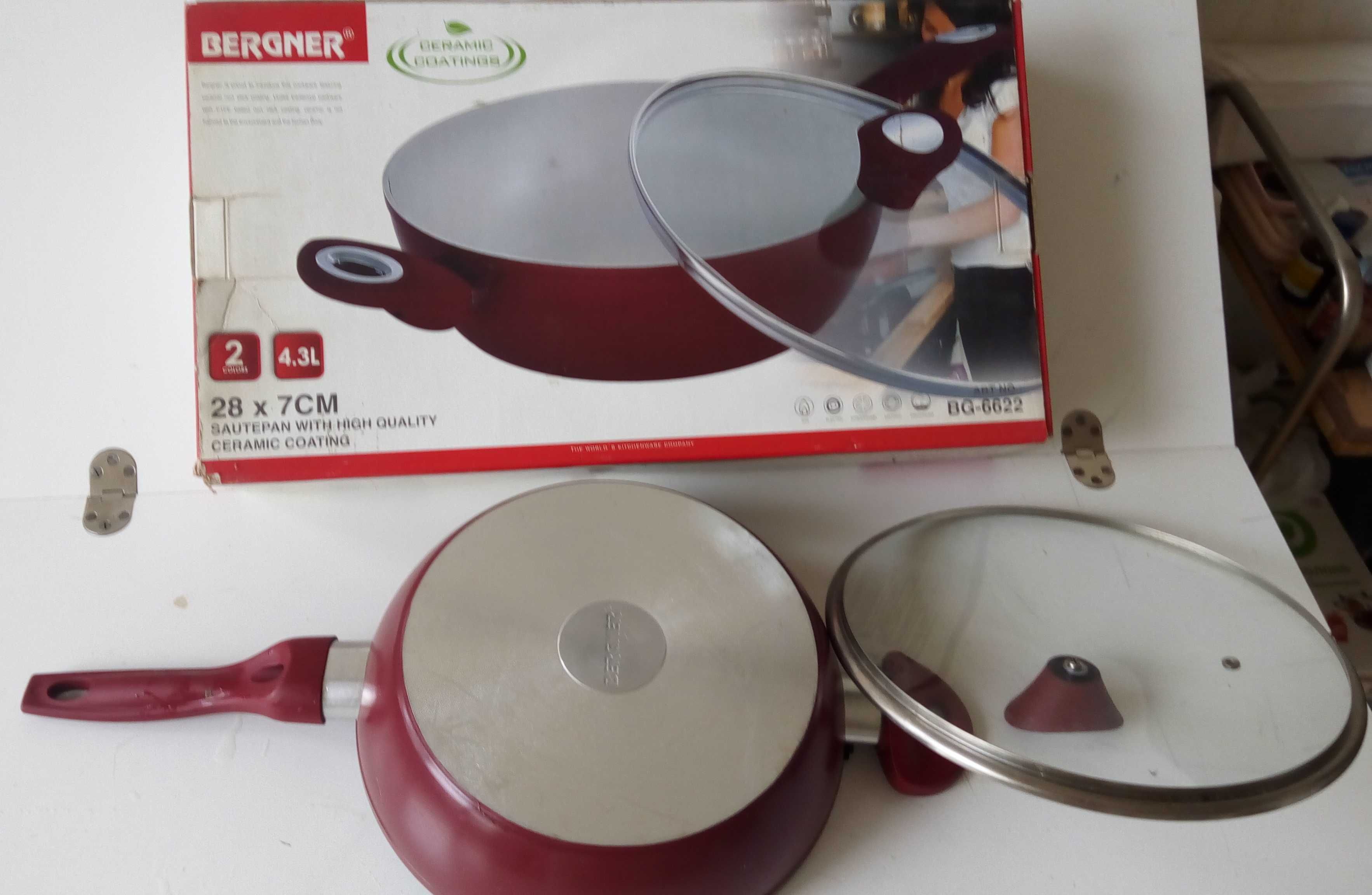 Сковородка сотейник Bergner Бергнер 28см х 7см с керамическим покрытие