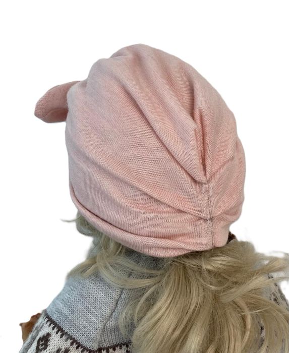 Czapka turban wełniana dwuwarstwowa 100% wełna merino wool