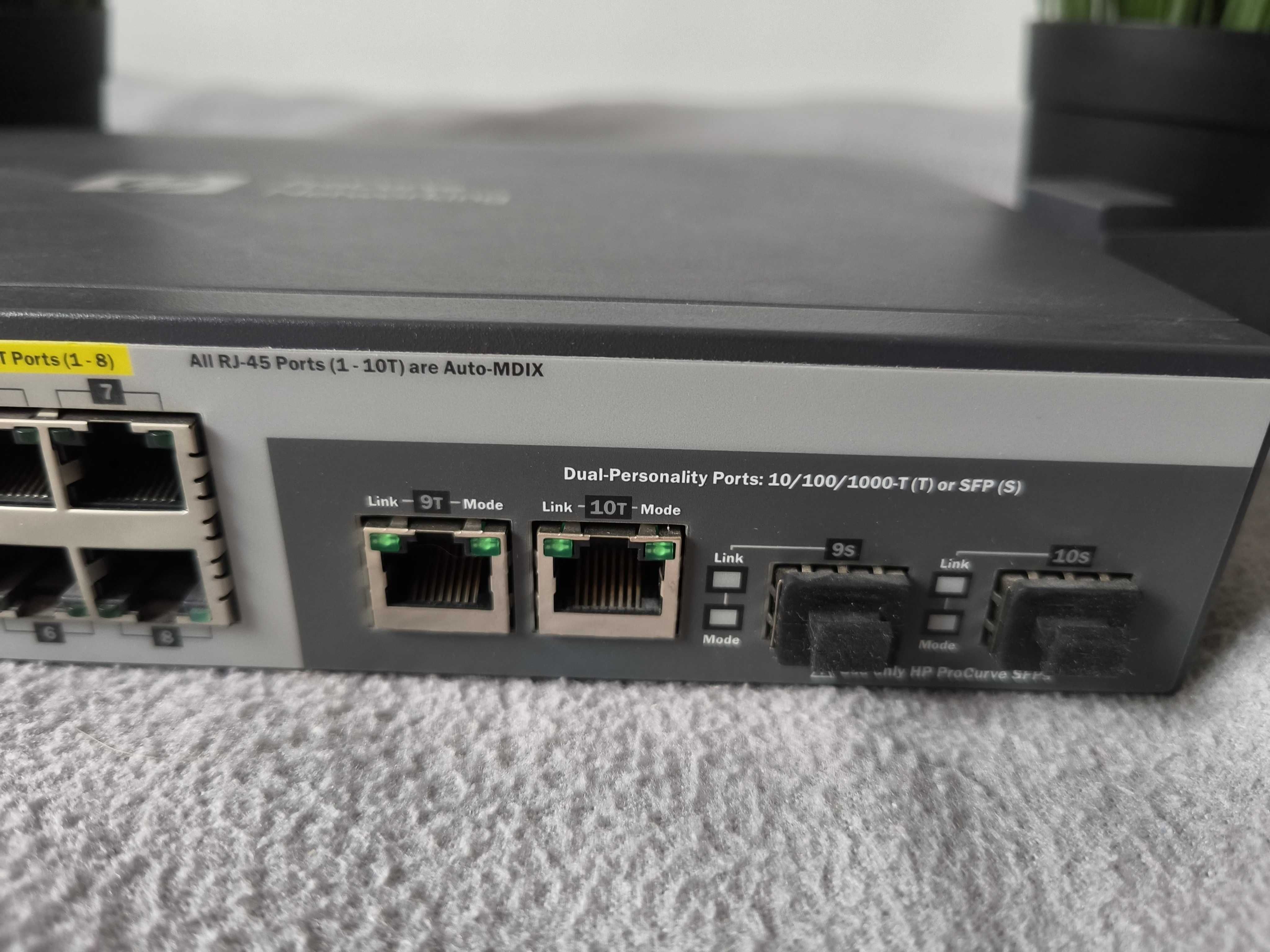 Switch HP ProCurve 2520G POE Zarządzalny Porty SFP