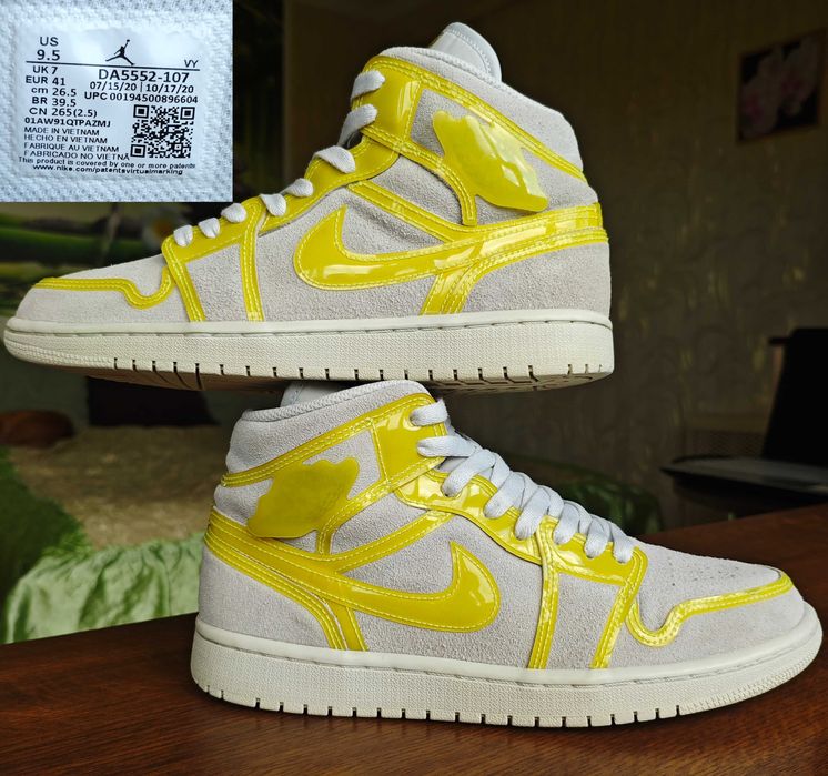 Air Jordan 1 Mid LX "Off White Opti Yellow" 41 размер 26 см