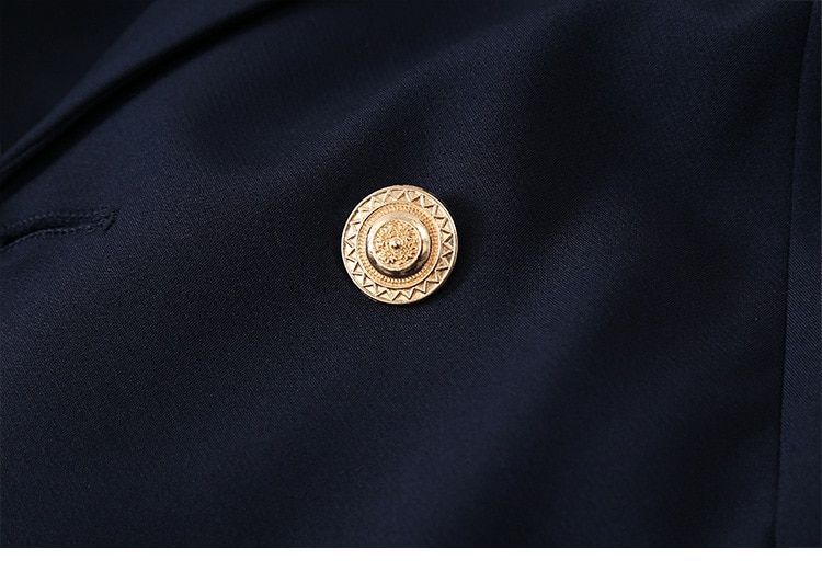 Granatowy żakiet marynarka damska EU XL/XXL elegancki z guzikami i