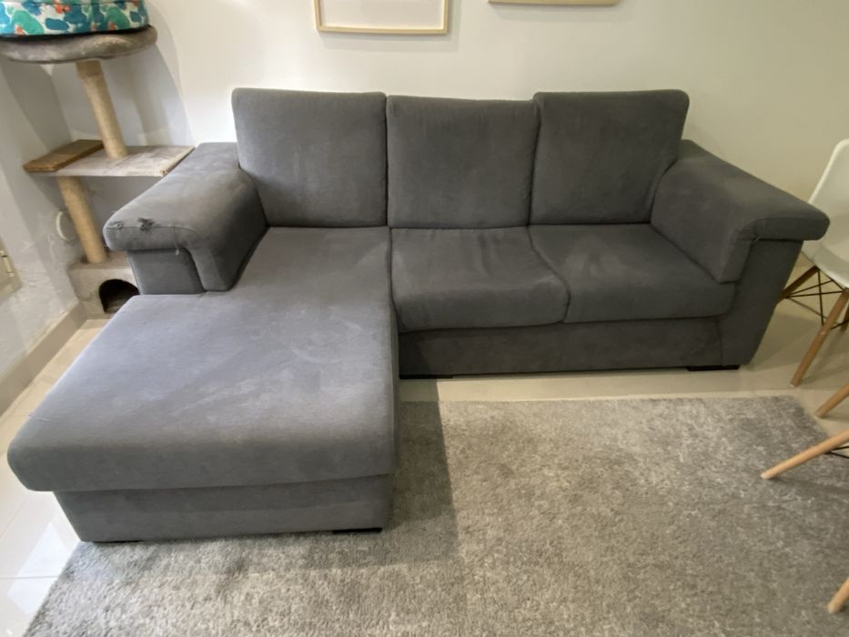 Sofá 3 lugares com chaise longue