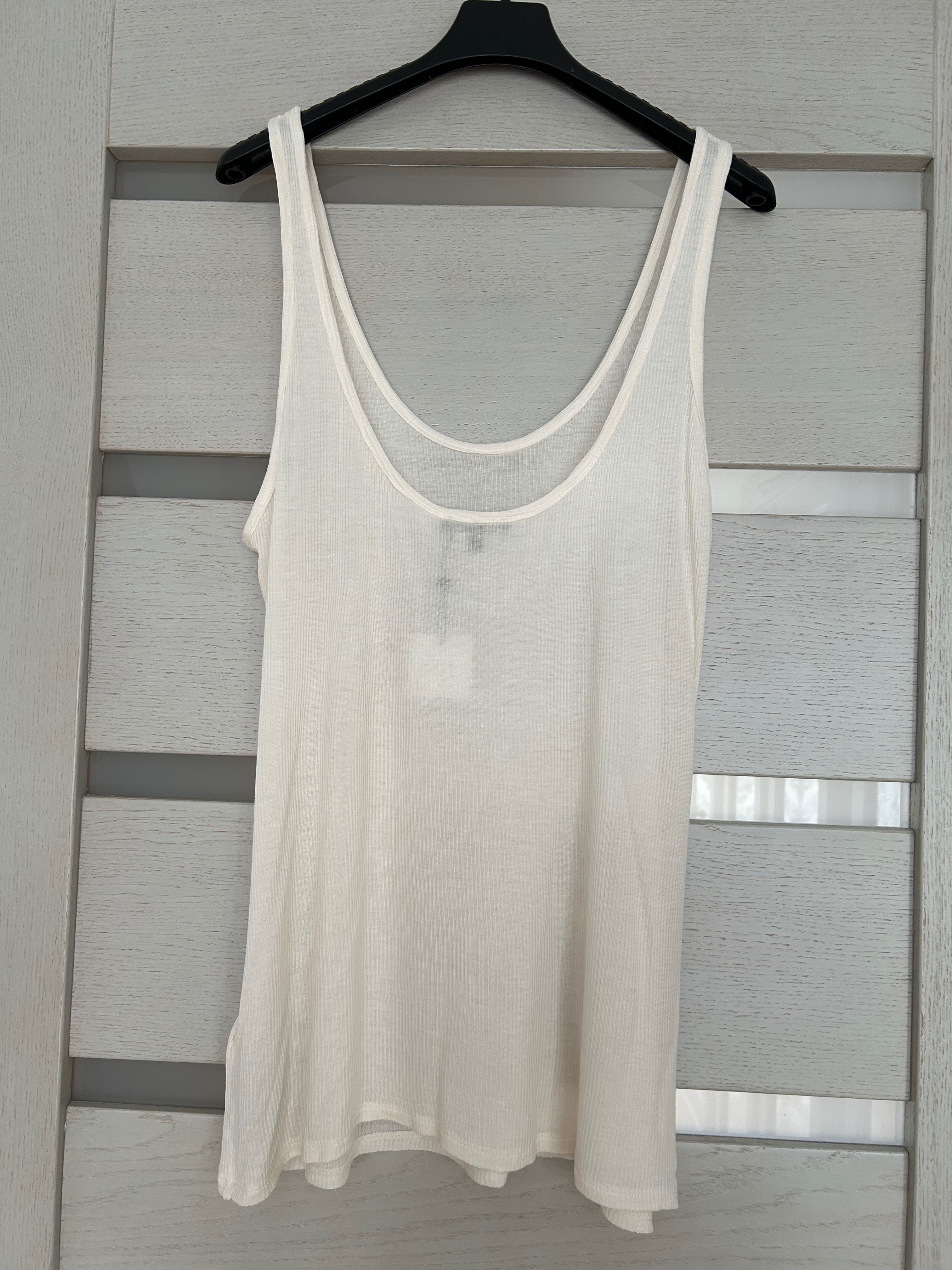 Massimo Dutti kremowy top z wiskozy rozmiar XL.