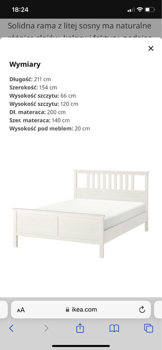Łóżko rama hemnes ikea