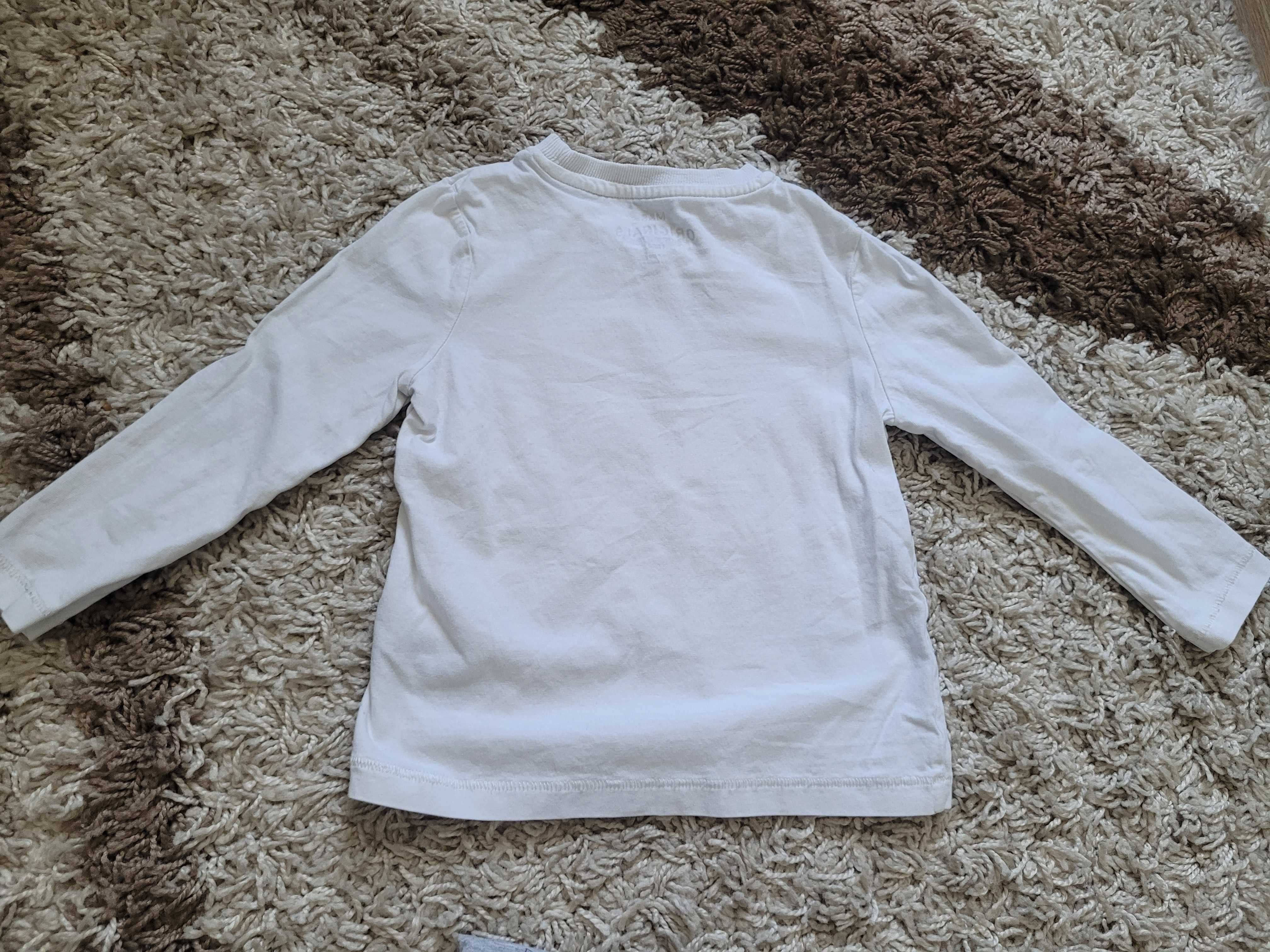 Biała bawełniana bluzeczka z długim rękawem, 2-3 lata, Marks&Spencer