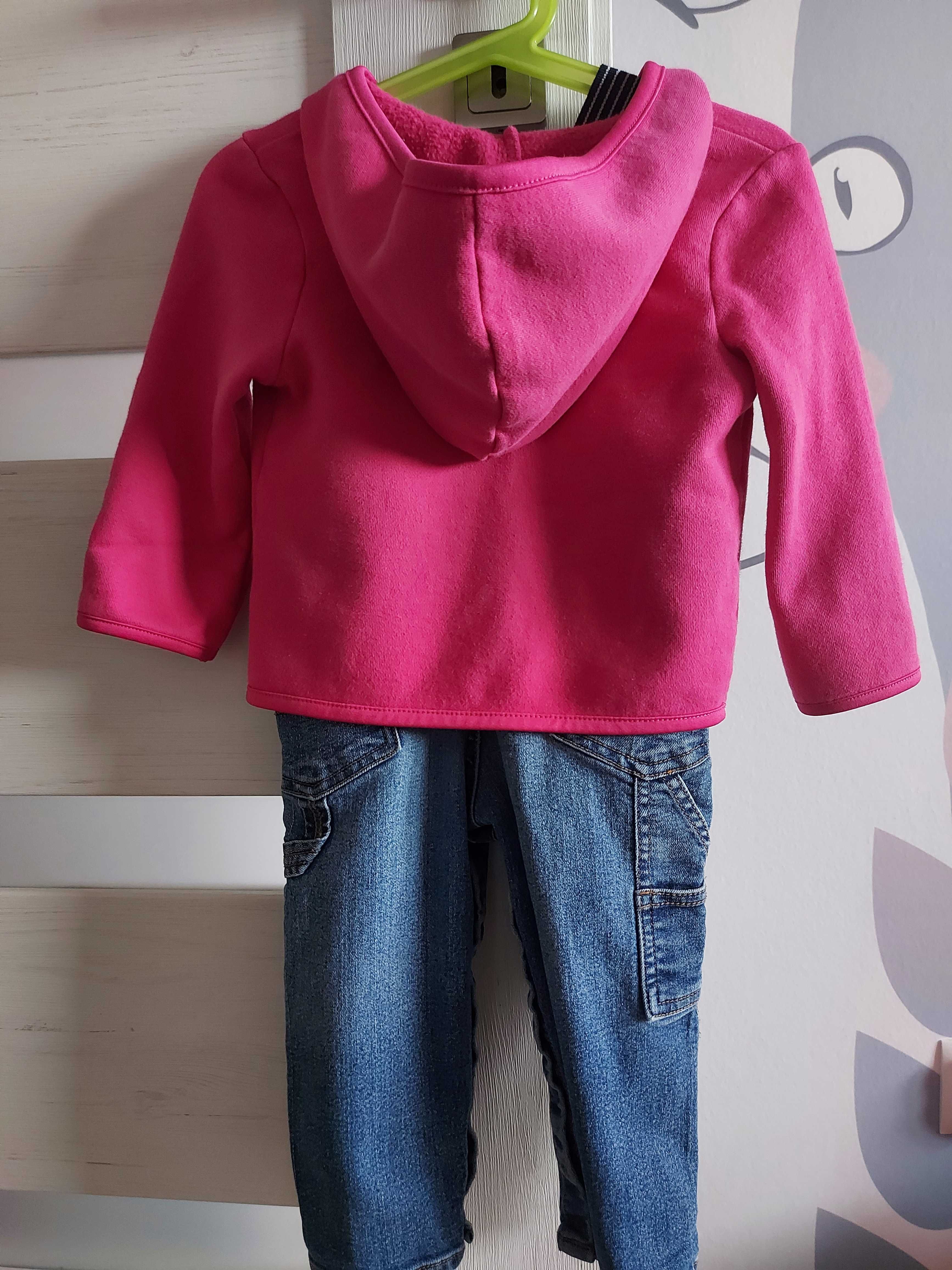 Spodnie ogrodniczki Oshkosh + bluza Gymboree r. 86 (18-24 mce)